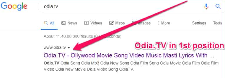 Odia.TV in 1st position