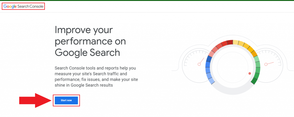 Google search console start now