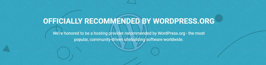 Siteground officially recommended by wordpress