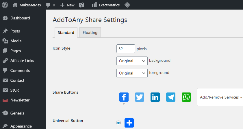 add to any social share plugin