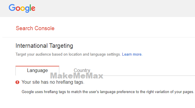 Your site has no hreflang tags wall